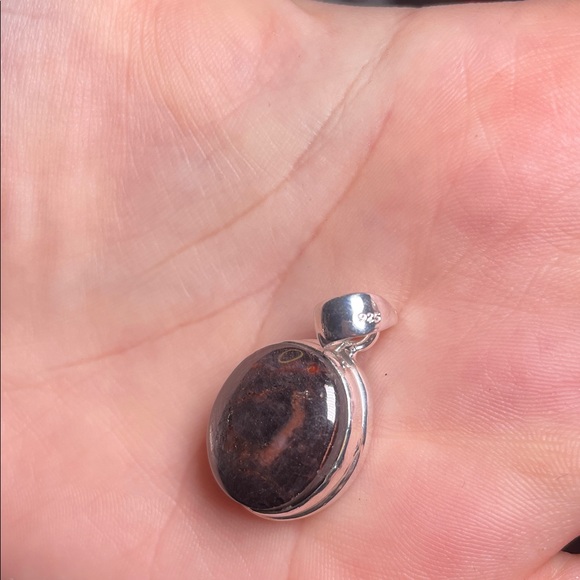 Rare Bloodshot Hypersthene Pendant Solid Sterling - Picture 3 of 7